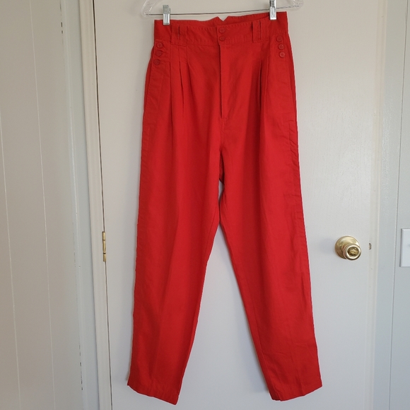 Vintage Gitano High Waisted Pants 11/12 Red - Picture 1 of 12